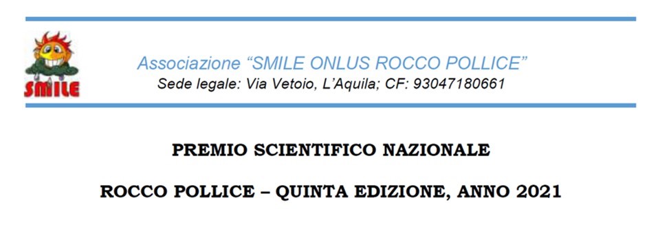 PREMIO SCIENTIFICO NAZIONALE ROCCO POLLICE -QUINTA EDIZIONE, ANNO 2021